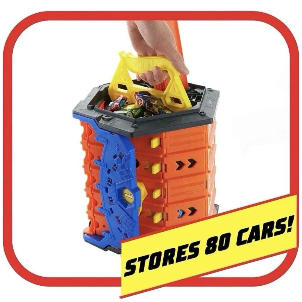 Hot Wheels Roll Out Raceway, Track Set, 80 die-cast vehicles and 5 track pieces